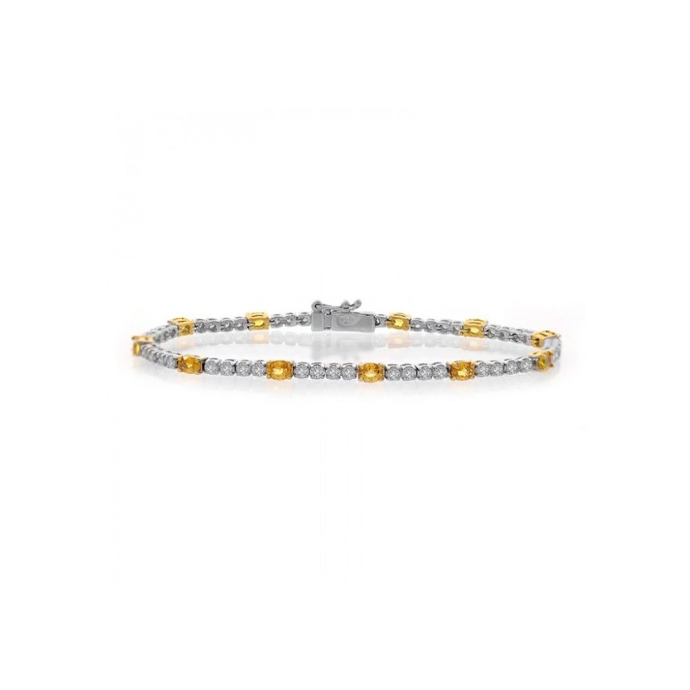 4.75 Carat Yellow Sapphire & Diamond Bracelet